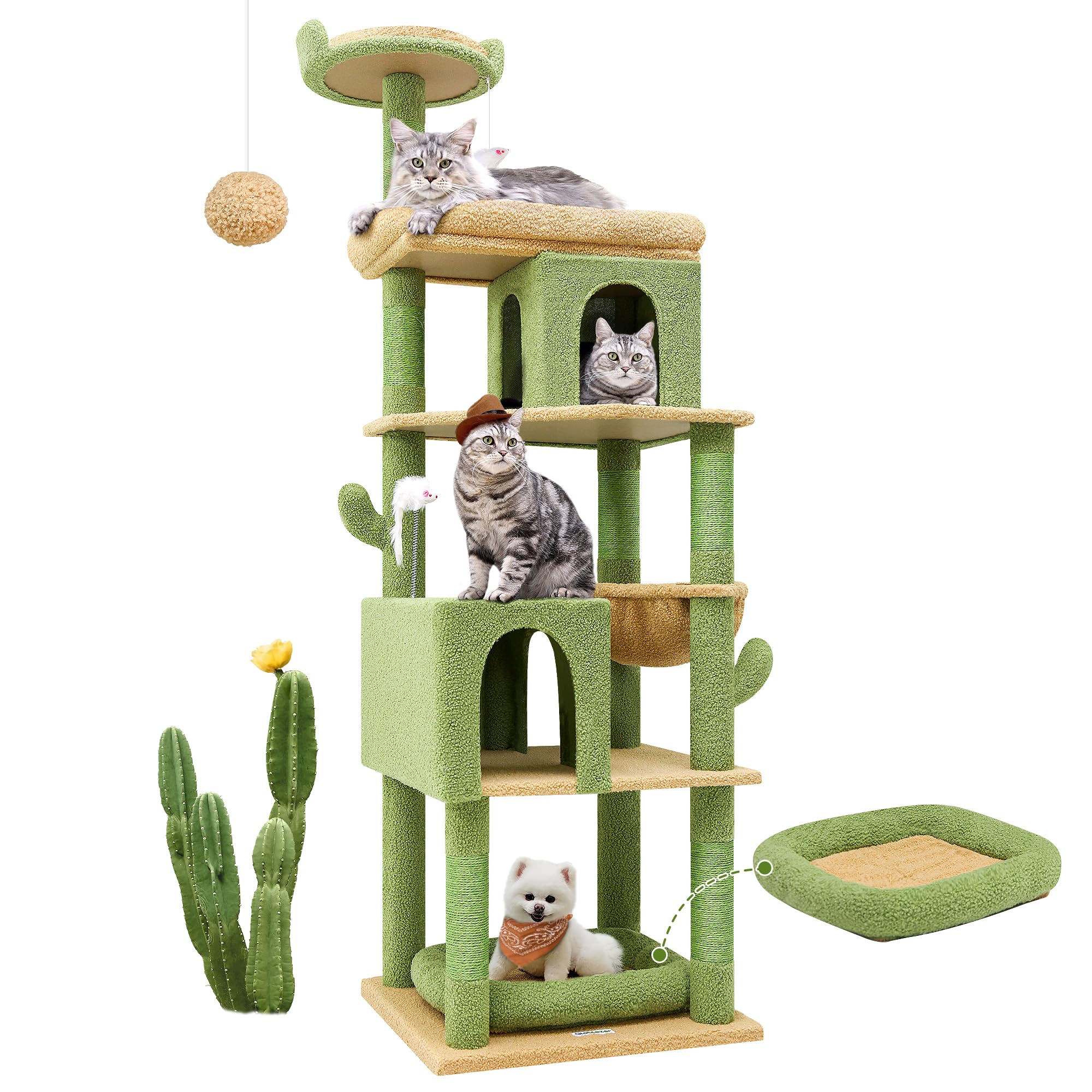 Globlazer Heavy Duty Cactus Cat Tree for Large Cats, Sturdy